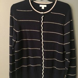 Charter Club Navy/White Sweater